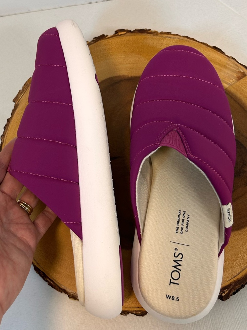 TOMS Alpargata Mallow Puff Mule shoes fuchsia color Women’s 8.5 - Picture 5 of 7